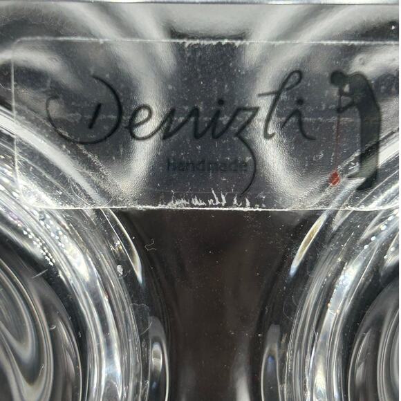 Denizli Handmde in Turkey Blown Glass Bubbled Large Vase - Picture 7 of 11